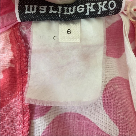 Vintage Marimekko Pink & Red Floral Patchwork A-Line Skirt Side Zip Size 6 - Picture 4 of 9
